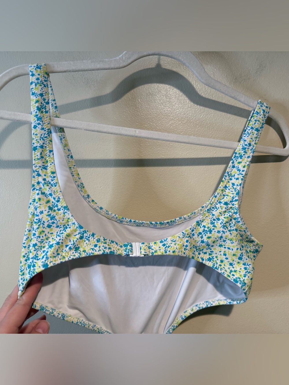 SOLID & STRIPED Bailey Floral and striped Cutout One Piece Sz L - Picture 7 of 9